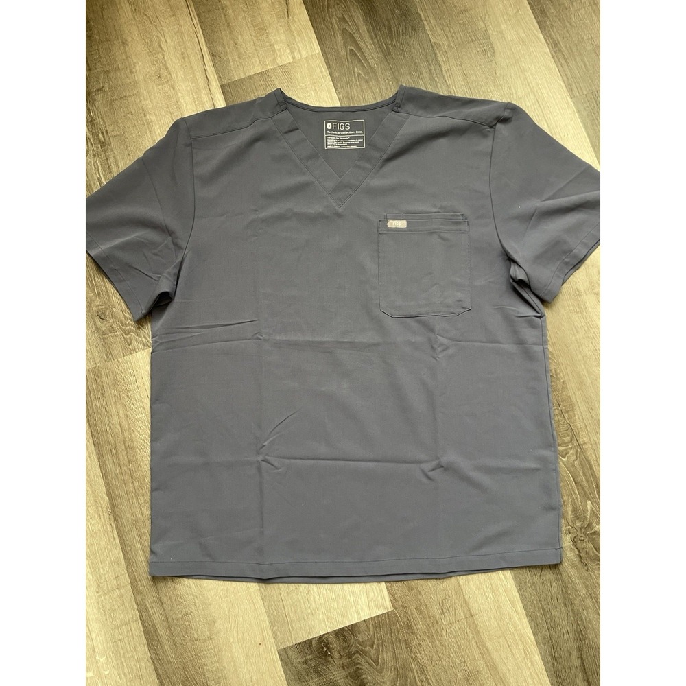 FIGS Scrub Top Leon V-Neck Short Sleeve 3‎ Pocket Space Navy PO# 2701 XXL